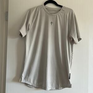 Three Nails Men’s Performance Tee Gray Short Sleeve Athletic Shirt M (Measured)